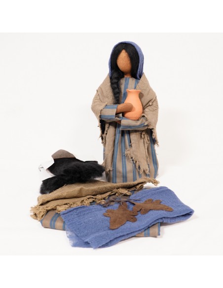 Stoff, Schuhe und Perücke Nomadenfrau