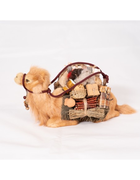 Dromedar beladen, liegend